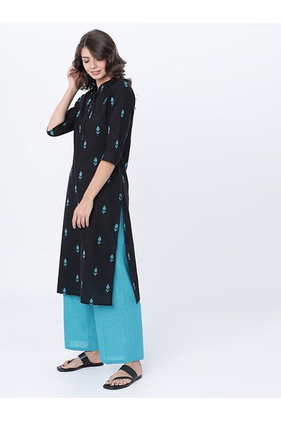Vishudh By Styli Women Black Printed Cotton Kurta Set