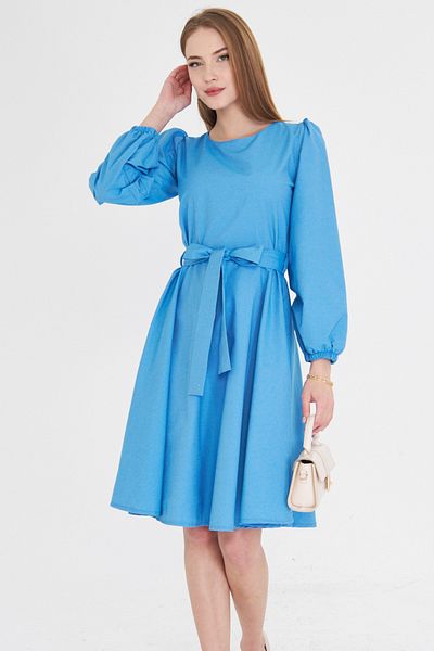 armonika Rochie de damă cu mânecă lungă, lungime midi, cu fermoar cu brâu, decolteu, spate ARМ-25Y 001008
