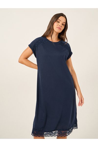 Styli Multi Lace Trim Short Sleeve Nightdress