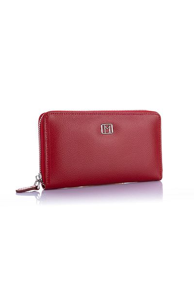 Getcho Mademoiselle Ferden Women's Red Long Zippered Card Holder Multi-Eye Large Size Coin Holder Wallet Model