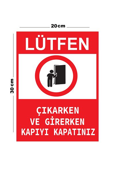 Lucena Metal Please Close the Door When Entering and Leaving 20cm X 30cm A4 Size Warning Sign Direction