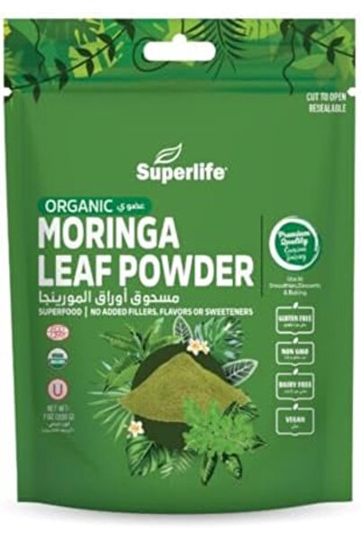 Superlife Organic Moringa Leaf Powder | Supports The Skin's Immune Health | Helps To Improve Moderat