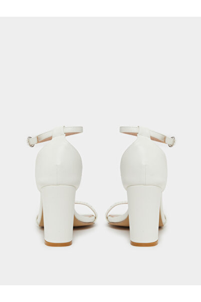 Styli Pleated Ankle Strap Block Heel Sandals