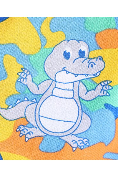 Babyhug Babyhug Cotton Knit Full Sleeves Sleep Suit With Crocodiles Print - Multicolor