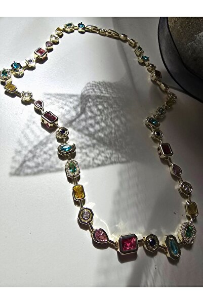 Genel Markalar Diva Viva - VIP Seri Kadın Renkli Taşlı Marka Model Tasarım Kolye