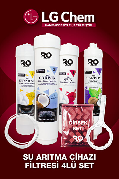 Ro Systems RO LG Chem Uyumlu Kapalı Kasa Su Arıtma 4lü Filtre Seti