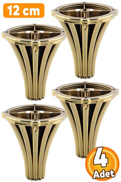 Badem10 (4 buc.) Istanbul 12 cm Aur Mobilier Aur Canapea Fotoliu Unitate TV Consolă Picior Picior
