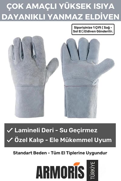 Armoris New Generation Fireproof Heat Resistant Gloves Waterproof Multi-Purpose Leather Gloves for Welding Fire