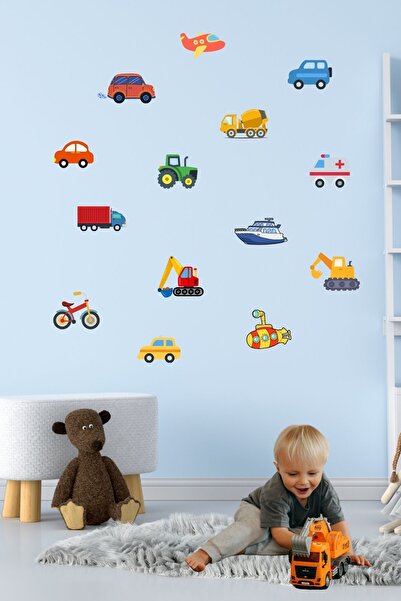 Tasarım Set de autocolante de perete pentru camera copiilor cu tematică auto, autocolant pentru geam