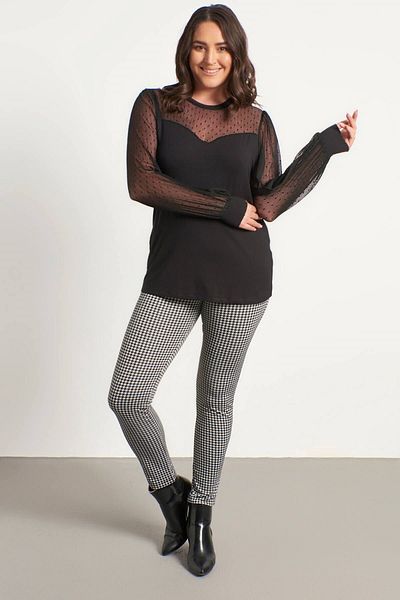 MYLİNE Leggings with Houndstooth Print