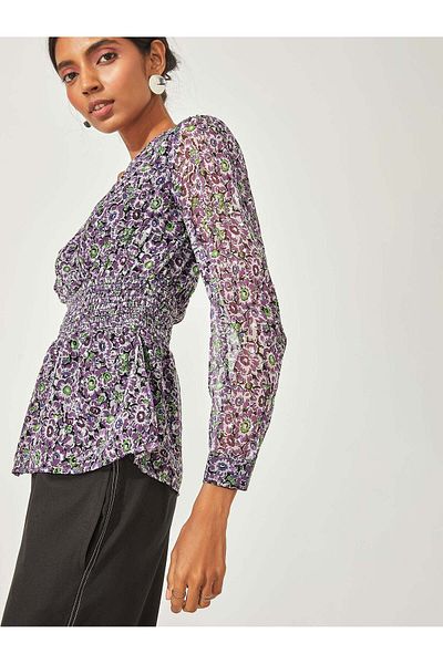 The Label Life Ditsy Floral Smocked Top – Stylish & Versatile