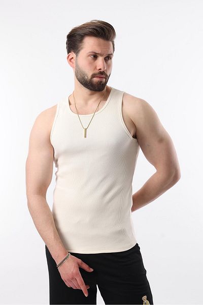 Miron Μπεζ ανδρικό ριμπ βαμβακερό Lycra & εσώρουχο - 2505