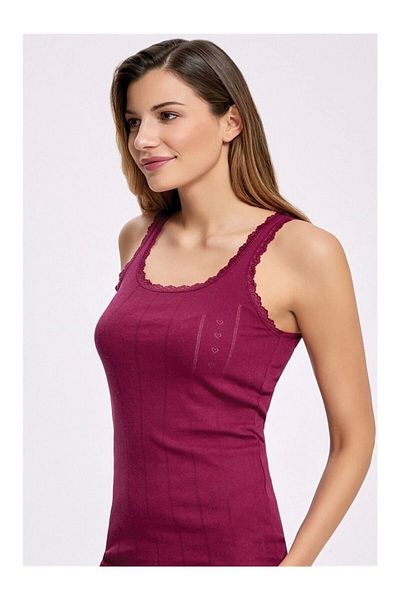 Tutku Women's Jacquard Wide Strap Undershirt (3 Pcs) |
