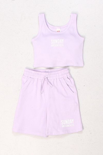 DMB BOYS & GIRLS Dmb Girl's Camouflage Shorts Suit 4-9 Years Lilac