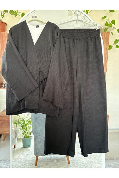 MODA EGE Linen Fabric Kimono Set