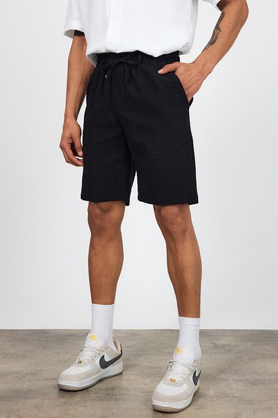 MADZEYMODA Ανδρικό λινό σορτς με ελαστική μέση LS-93099
