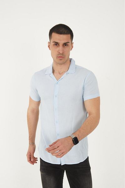 MFZ Giyim Апас яка обикновена риза от вискоза MFZ001