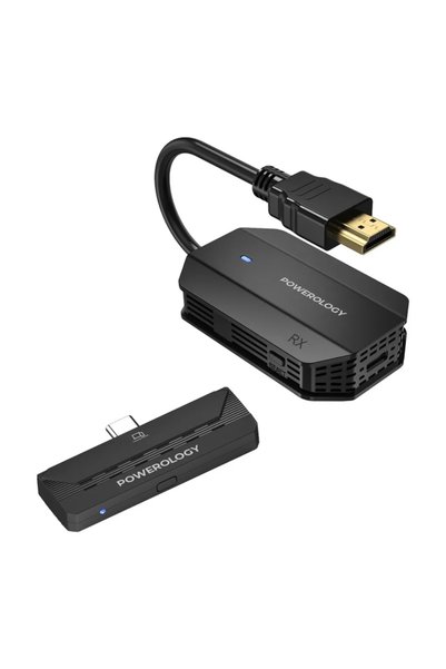 Powerology Kablosuz Type-C to HDMI Görüntü ve Ses Aktarıcı, 50 Metre Menzilli 1080p Full HD Adaptör Kiti