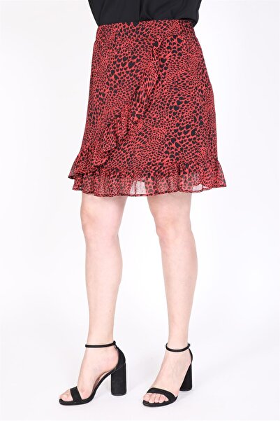 MYLİNE Fusta mini căptușită din șifon cu volan