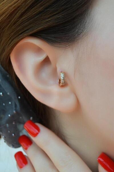 Sacce Scarves&Accessories Bombeli Taşlı Halka Tragus Piercing Helix Kıkırdak ...