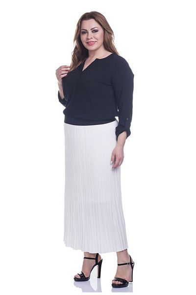 MYLİNE Fusta cu pliuri din satin mat