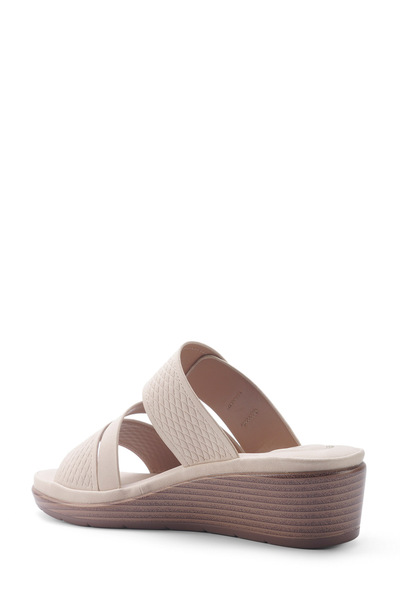 Polaris 5 Nokta 105511.Z5FX Bej Kadın Dolgu Topuk Terlik