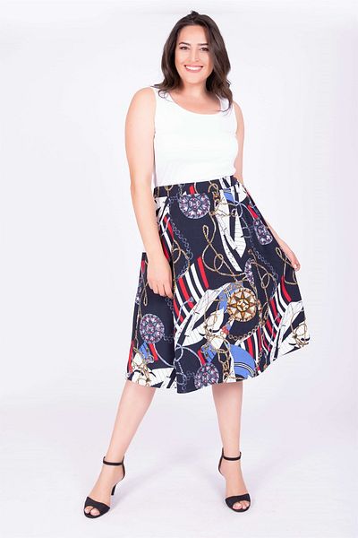 MYLİNE Bell Skirt with Elastic Back Waist