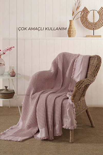 Elart Ruffle Pike Tek Kişilik (160X220 CM) Pudra