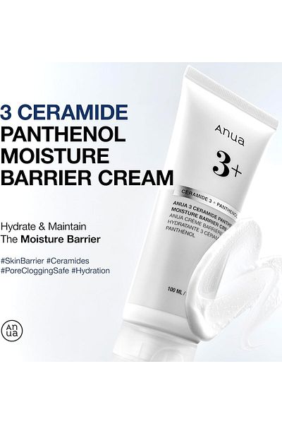 ANUA 3 Ceramide Panthenol Moisture Barrier Cream, Hydrating Face Moisturizer for Normal Skin, Panthe