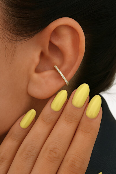 Sacce Scarves&Accessories Zirkon Taşlı Ince Halka Conch Piercing – Gold & Gümüş | Rodyum Kaplama | Tekli