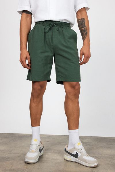 MADZEYMODA Ανδρικό λινό σορτς με ελαστική μέση LS-93099
