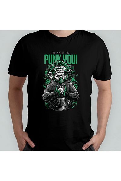 Pixxa Μπλουζάκι Punk You Punk Monkey Unisex 100% βαμβακερό με λαιμόκοψη