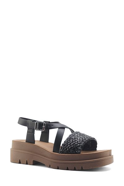 Polaris 325607.Z 5FX Schwarze Damen-Sandalen mit dicker Sohle