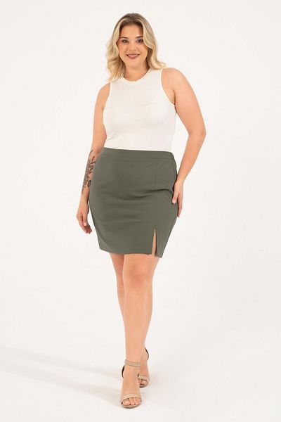 MYLİNE Mini Skirt with Elastic Waist and Slits
