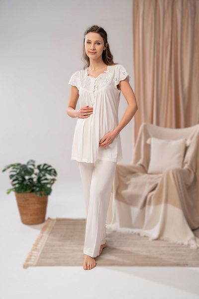 Pelin Women's Maternity Maternity 3-Piece Pajama Set