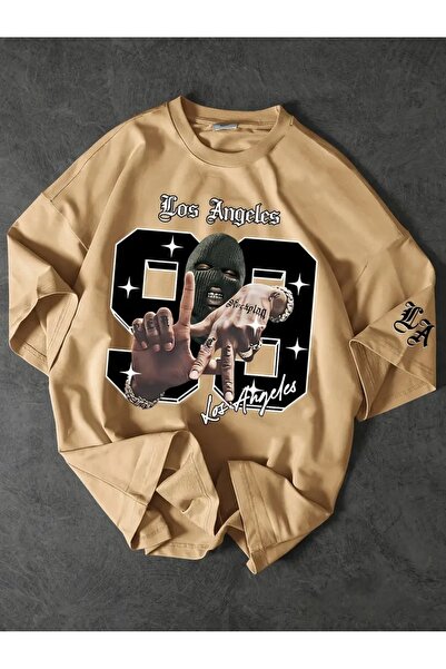 AN Trend Moda Casual Streetwear Graphic Tee for Men - Peace Sign and Star Pri...