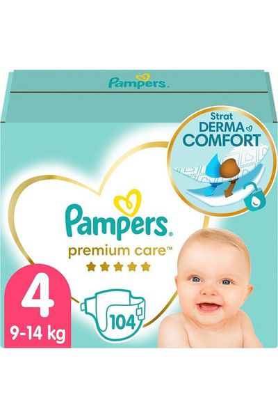 Pampers Premium Care, diapers size 4, 9-14 kg, 104 pcs