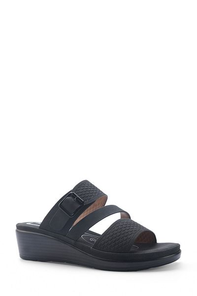 Polaris 5 Nokta 105511.Z5Fx Black Women's Wedge Heel Slippers