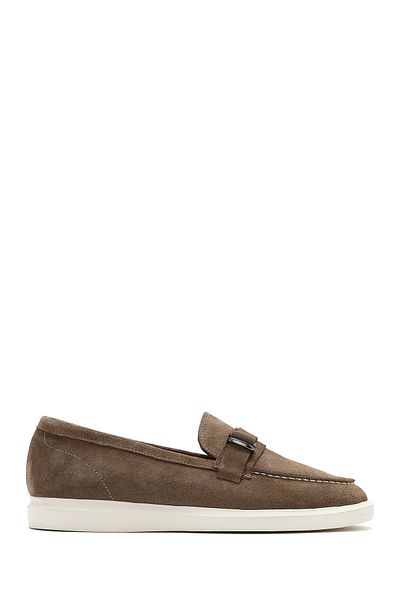 Derimod Women's Mink Suede Leather Loafer 25Sfd 131710