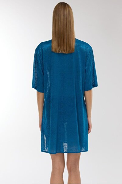 AYYILDIZ Ayyıldız 4805 Petrol Blue Beach Dress