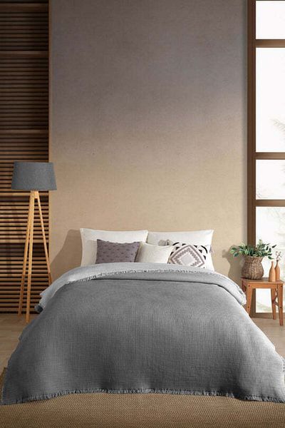 Elart Anthracite Rubby Muselin Lean Long Motives 210X230 cm Jacketed Cross Personality Manta