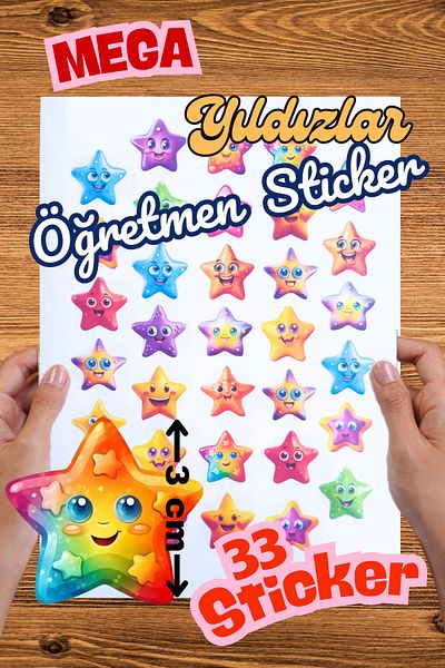 Arun Sticker Mega Smiling Stars Teacher Sticker 33Pcs Star Sticker