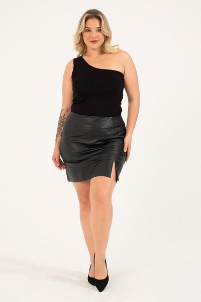 MYLİNE Faux Leather Mini Skirt
