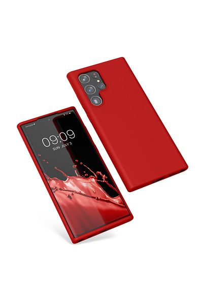 KWmobile Case For Samsung Galaxy S22 Ultra, Silicone, Red, 56765.208