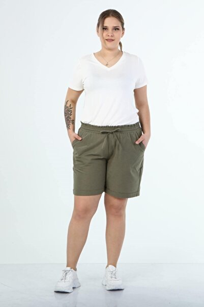 MYLİNE Linen Shorts with Pocket Detail