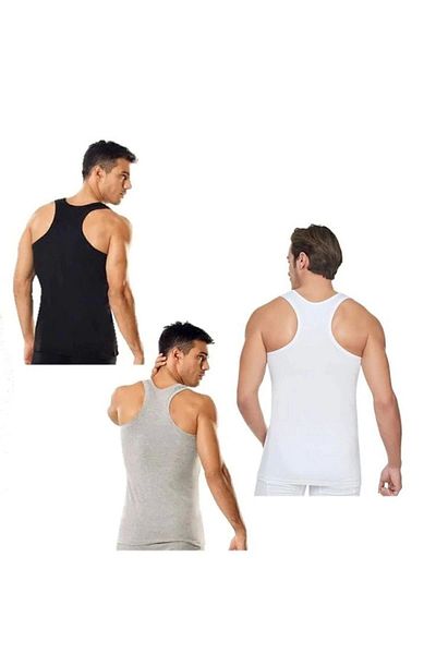 Tutku Men's Athlete Tank Top - Pack of 3, Cotton, Rib, Abani Classic