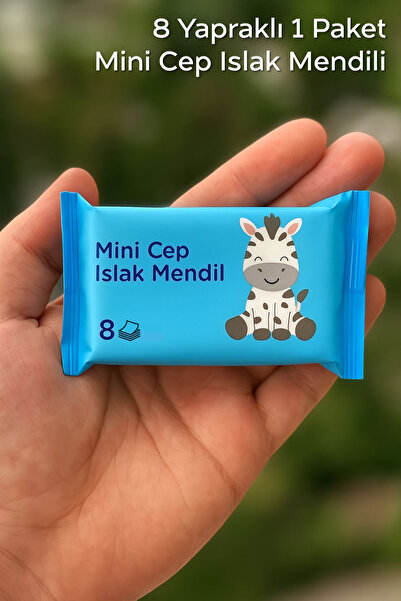 ARVALE 1 Adet 8 Yapraklı Mini Cep Islak Mendili | Mavi