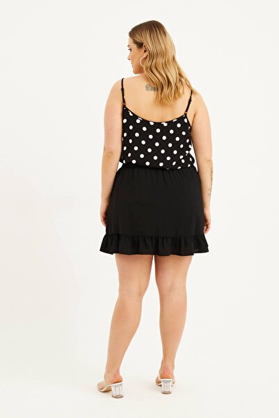 MYLİNE Beli Lastikli Fırfırlı Şort Etek