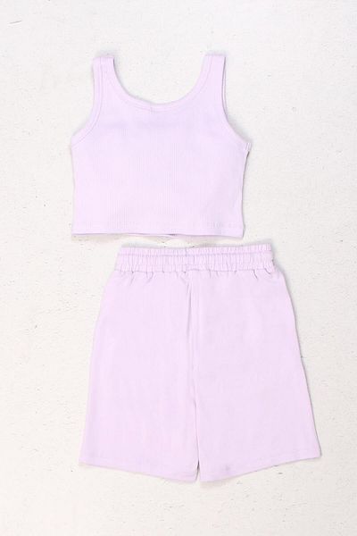 DMB BOYS & GIRLS Dmb Girl's Camouflage Shorts Suit 4-9 Years Lilac