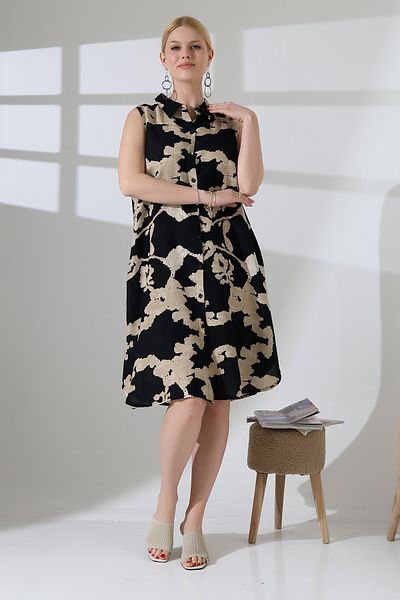 ÖNE BUTİK ROCHIE CAMASĂ DE VARĂ FĂRĂ MÂNECI DE BUMBAC DE VISCOSĂ LİKAPA